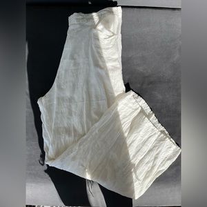 FLAX white linen pant L